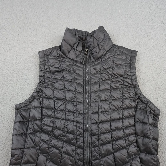 The North Face ThermoBall Eco Vest Womens Small Black Quilted Zip Insulated Logo - Picture 3 of 11